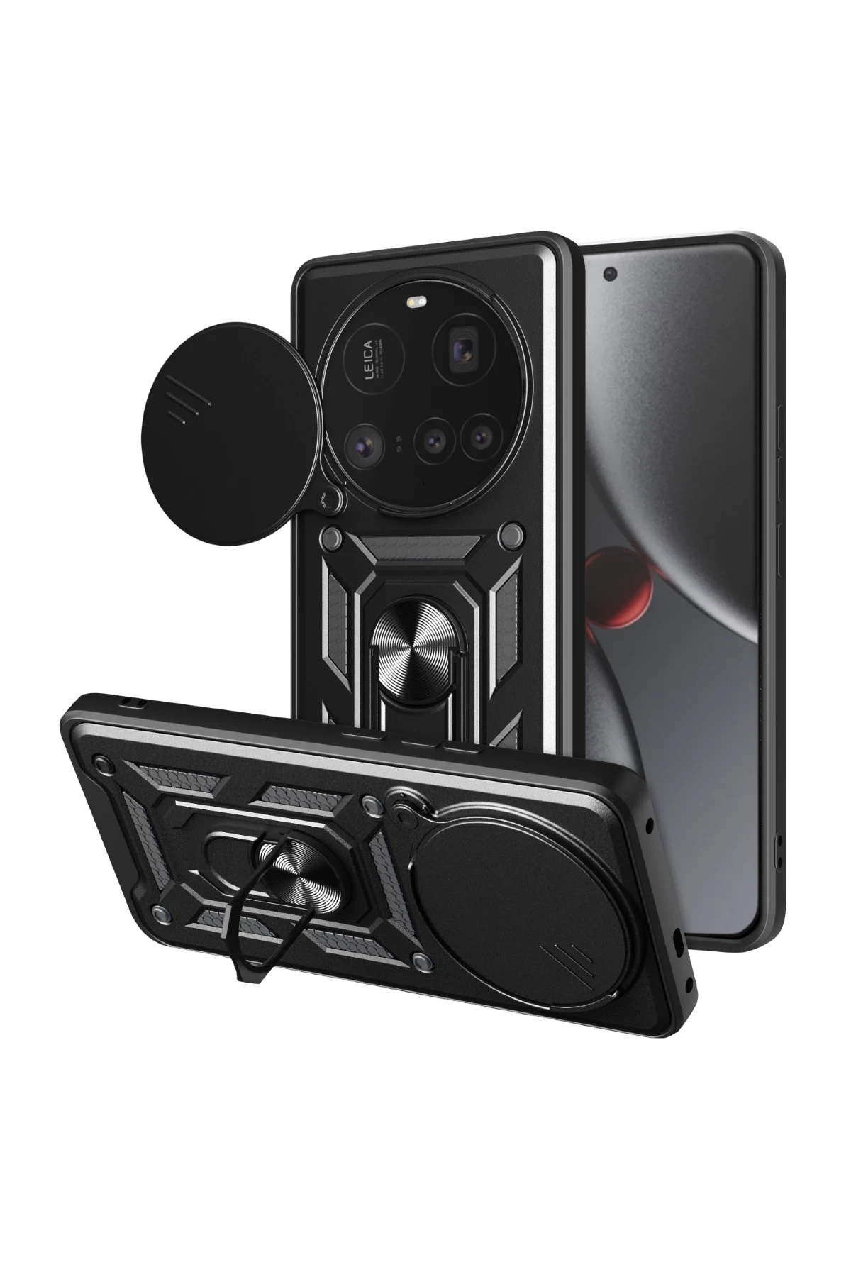Newface Xiaomi Mi 15 Ultra Kılıf Pars Lens Yüzüklü Silikon - Siyah