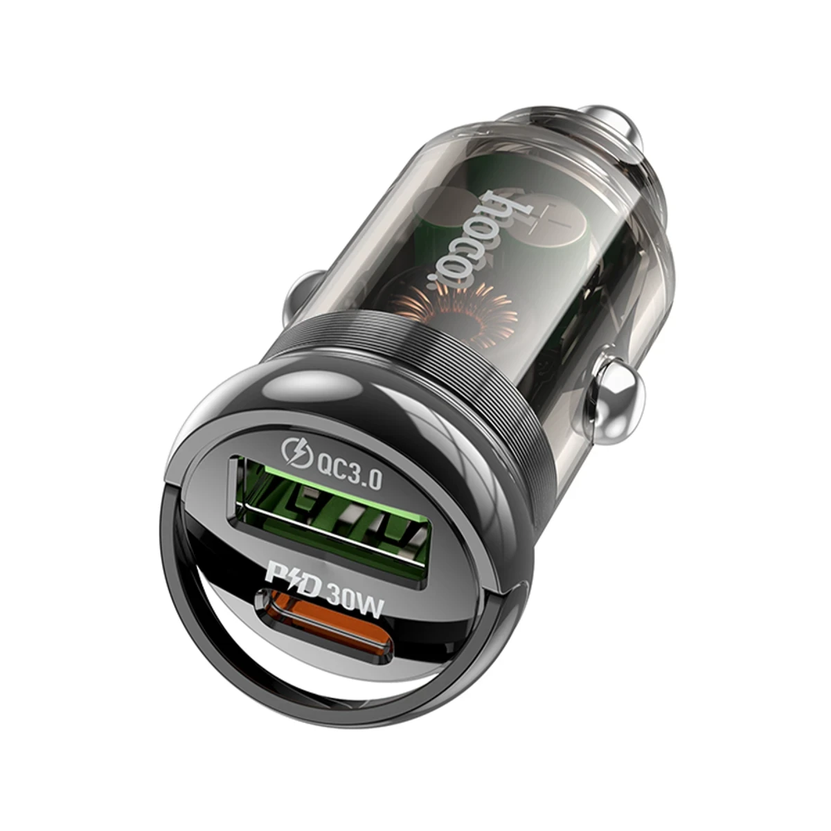 Hoco. Z53A PD 30W Type-C ve USB Çıkışlı Araç Şarjı - Siyah