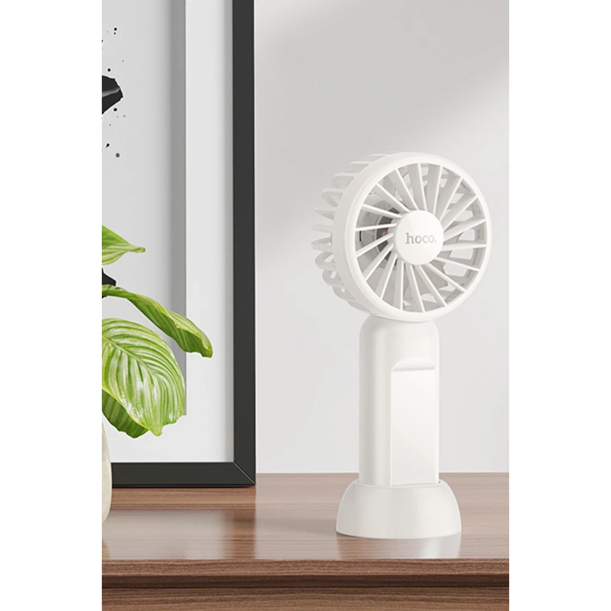 Hoco. HX60 Nimble El Tipi ve Masaüstü Soğutucu Fan - Beyaz