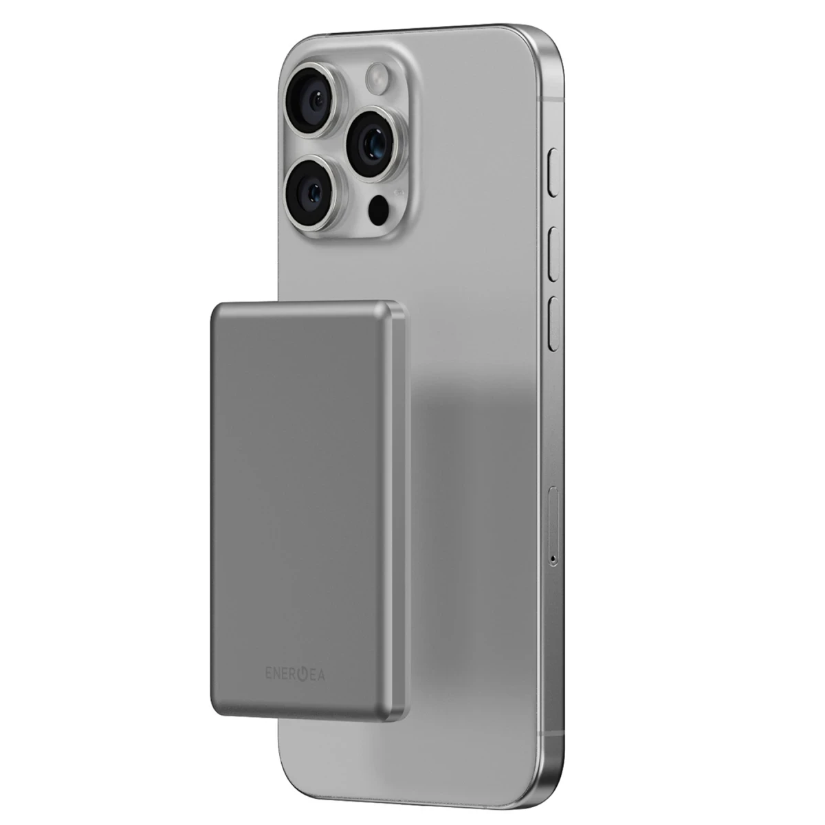 Energea AluPac Mini 5K 5.000 mAh 20W Type-C ve 15W Kablosuz Şarj Çıkışlı PD Hızlı Şarj Magsafe Powerbank - Natural Grey