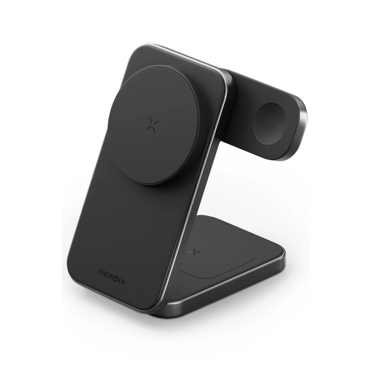 Energea MagTrio Plus 3in1 Katlanabilir 15W Telefon Saat Airpods Masaüstü Hızlı Şarj Standı - Koyu Gri