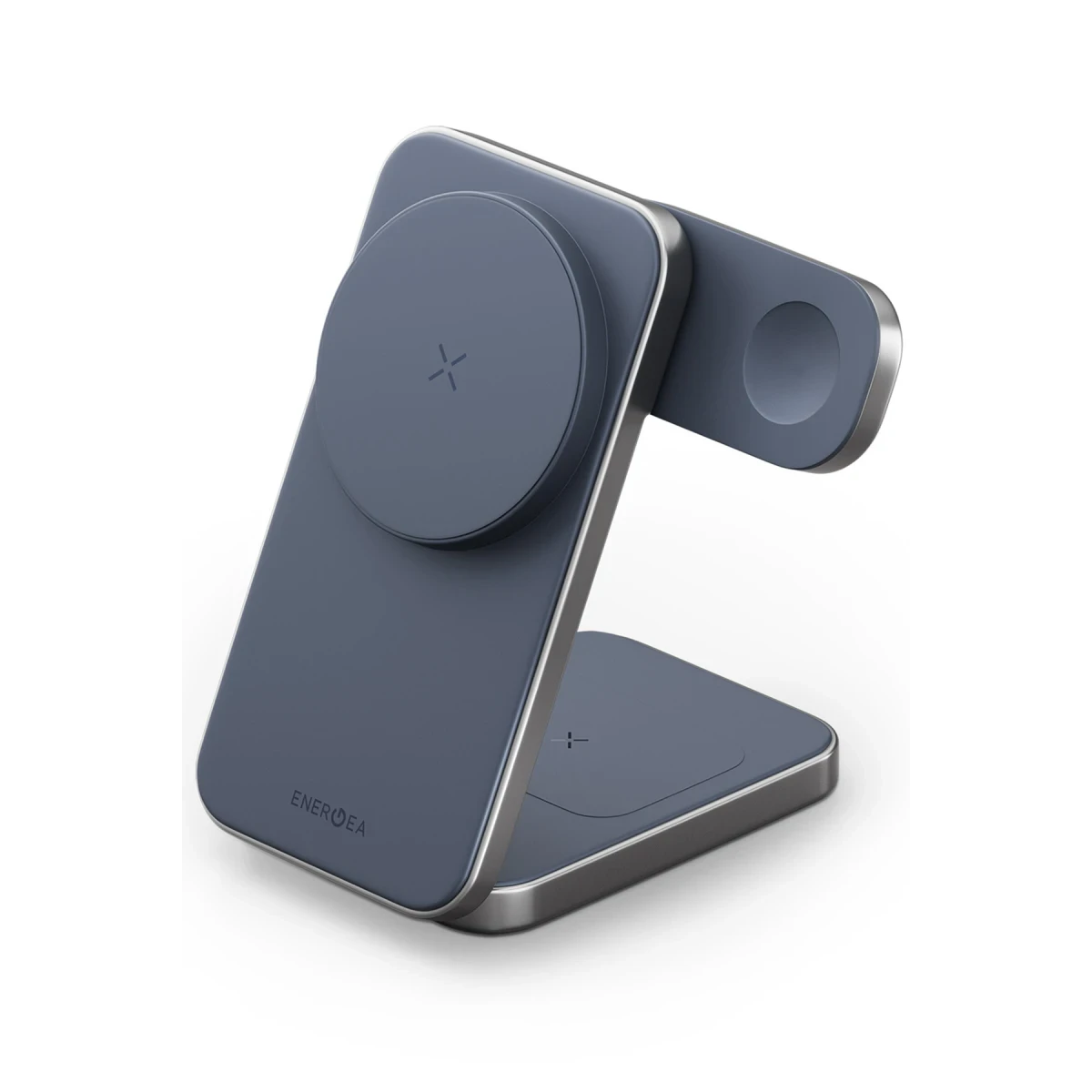 Energea MagTrio Plus 3in1 Katlanabilir 15W Telefon Saat Airpods Masaüstü Hızlı Şarj Standı - Lacivert