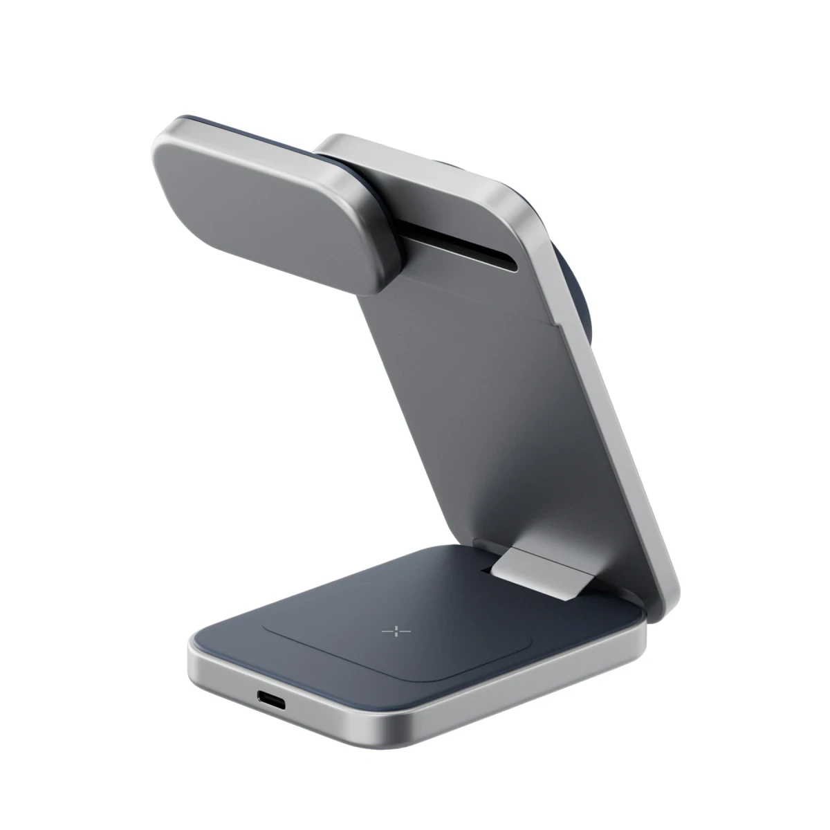 Energea MagTrio Plus 3in1 Katlanabilir 15W Telefon Saat Airpods Masaüstü Hızlı Şarj Standı - Lacivert
