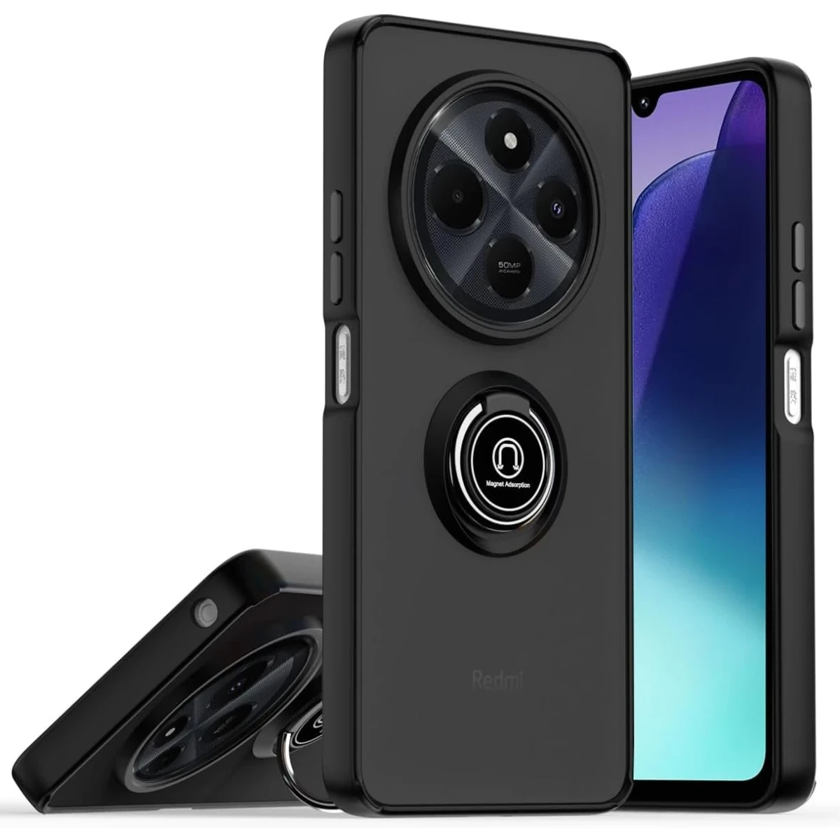 Newface Realme C75 4G Kılıf Montreal Yüzüklü Silikon Kapak - Siyah — görsel 2