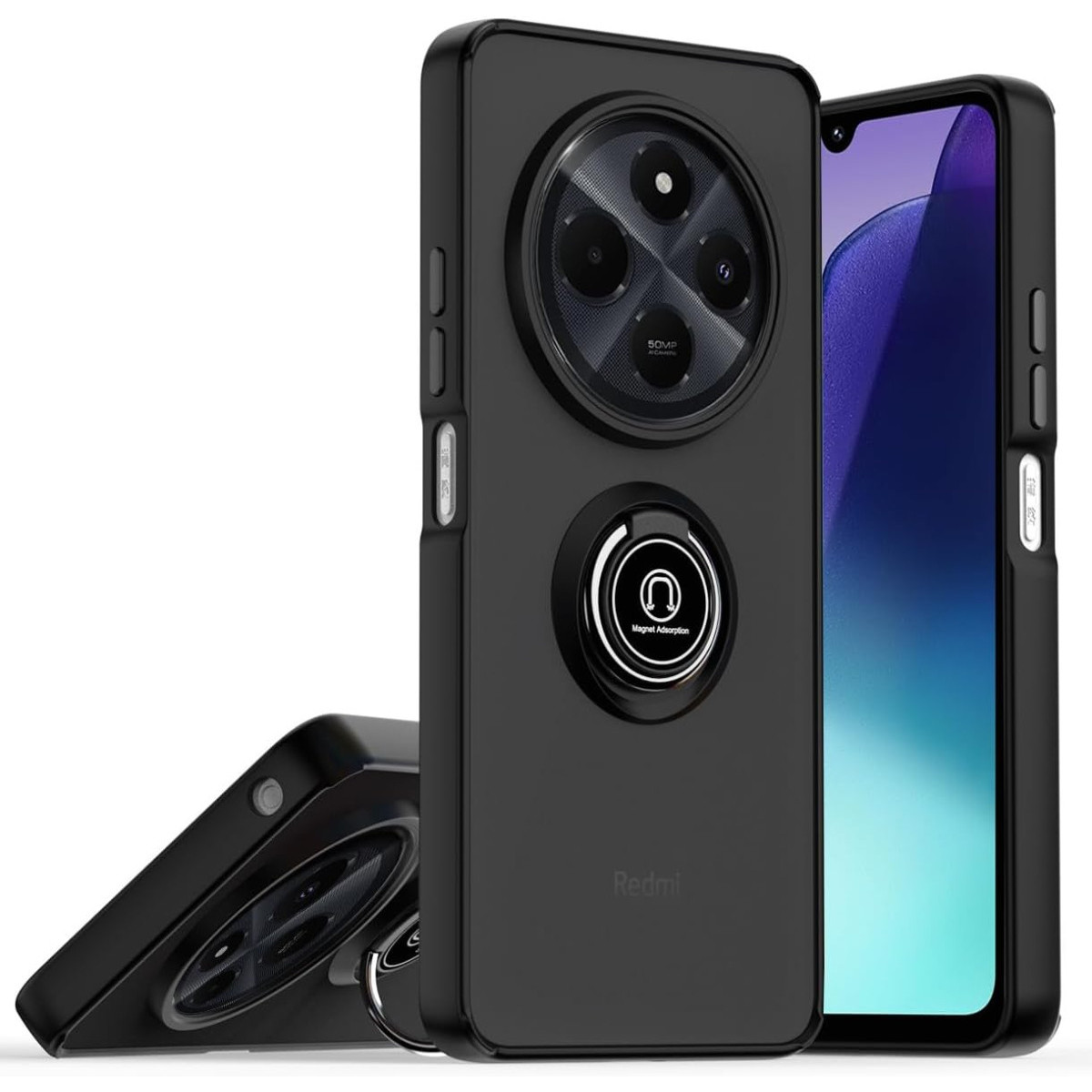 Newface Realme C75 4G Kılıf Montreal Yüzüklü Silikon Kapak - Siyah — görsel 3