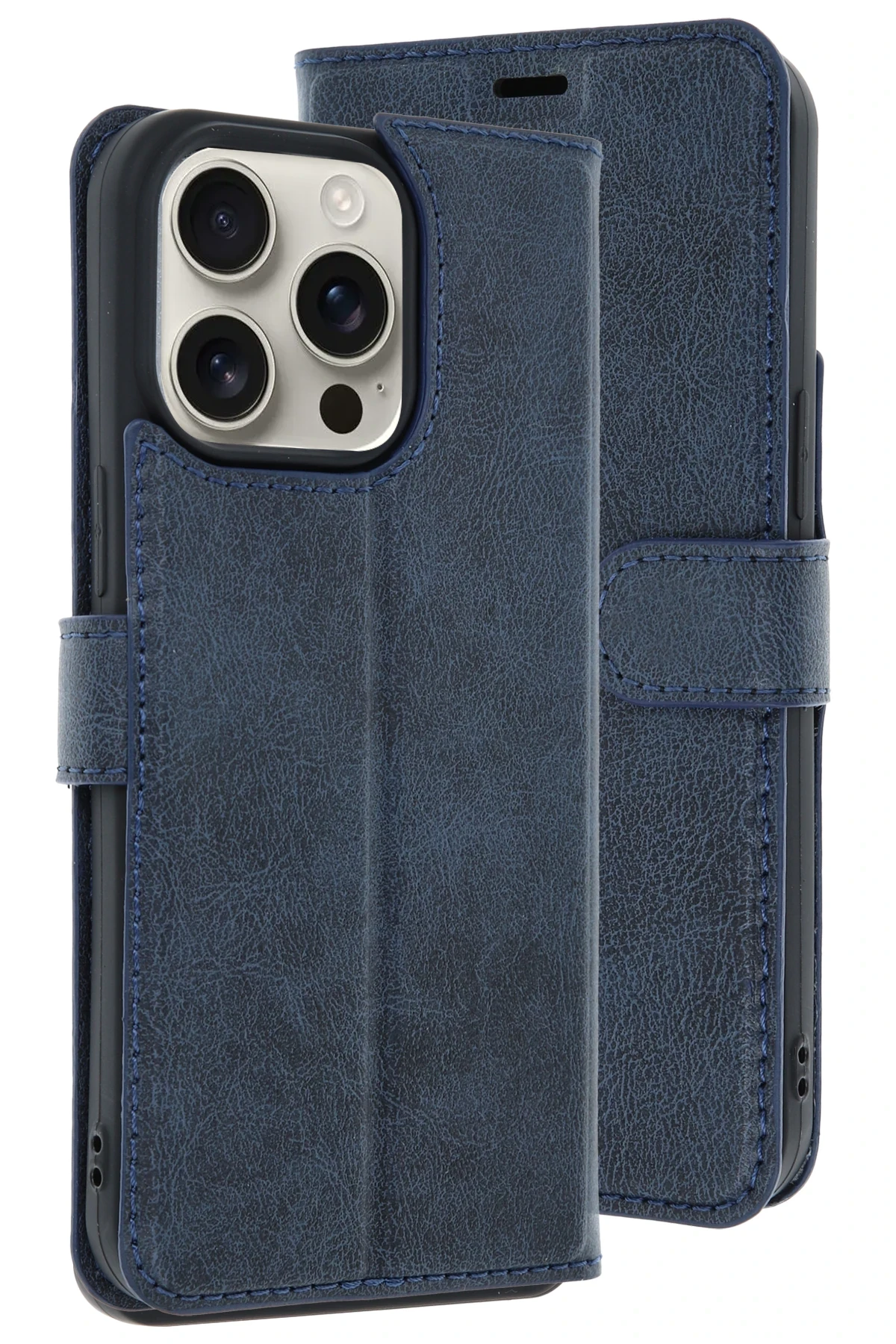 Newface iPhone 15 Pro Max Kılıf Trend S Plus Kapaklı Kılıf - Lacivert