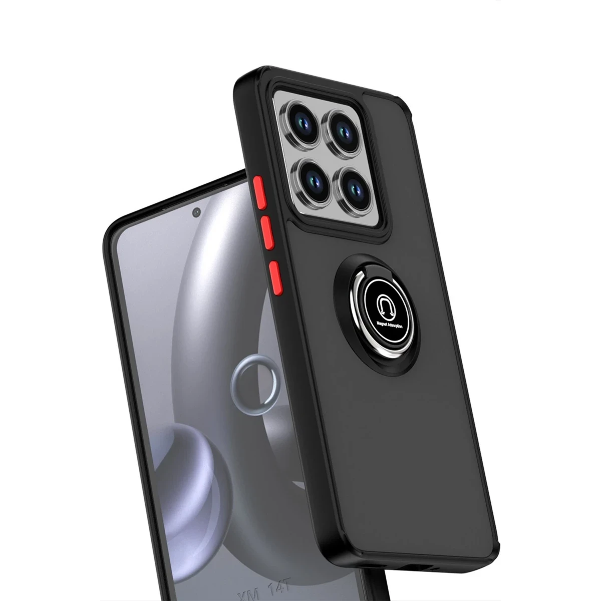 Newface Xiaomi Mi 14T Montreal Yüzüklü Silikon Kapak - Kırmızı — görsel 5