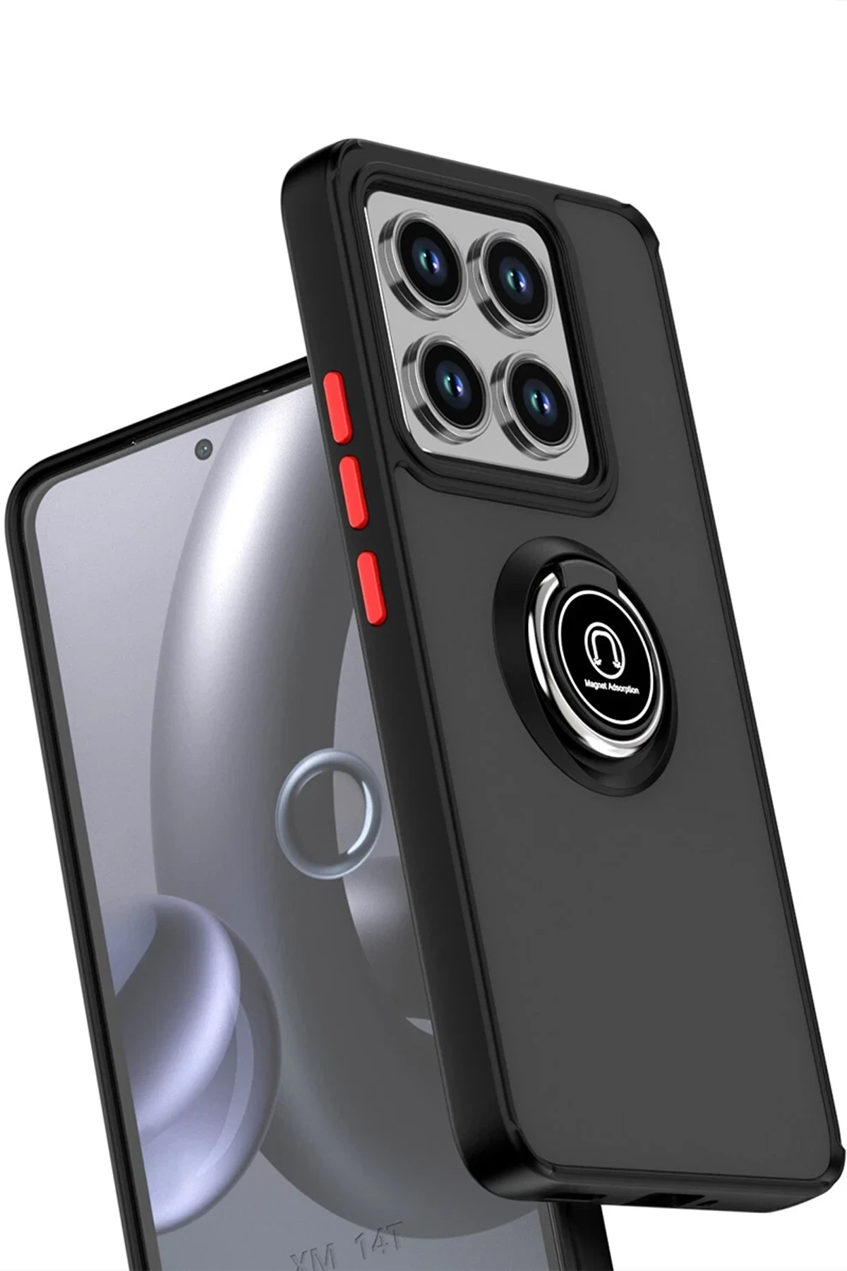 Newface Xiaomi Mi 14T Pro Kılıf Montreal Yüzüklü Silikon Kapak - Siyah — görsel 2