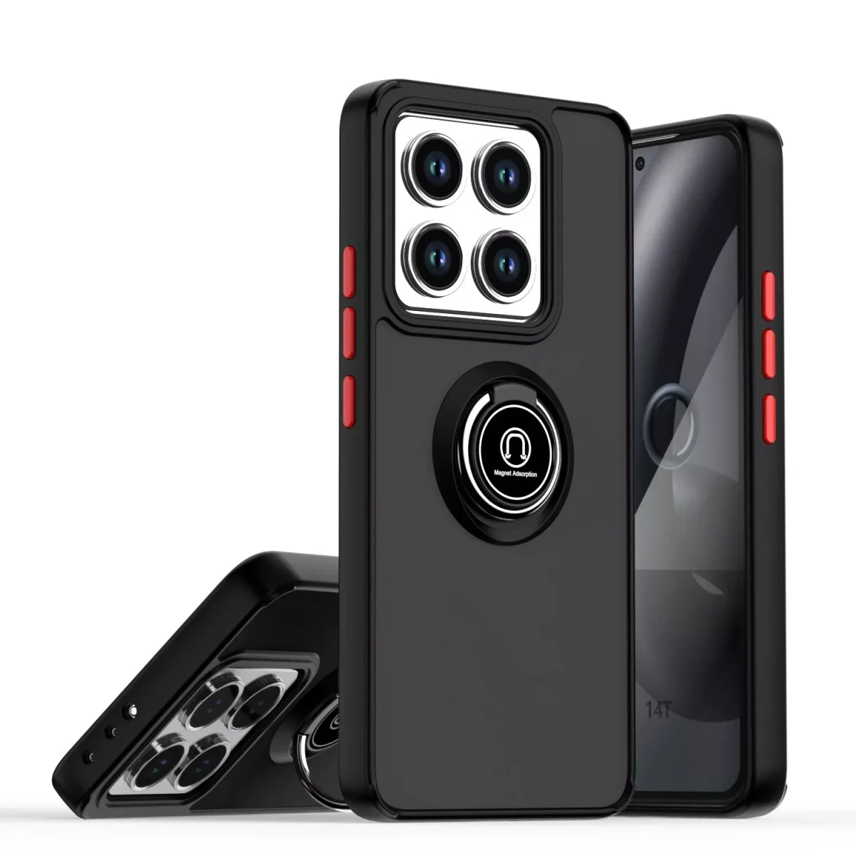 Newface Xiaomi Mi 14T Pro Kılıf Montreal Yüzüklü Silikon Kapak - Siyah — görsel 4