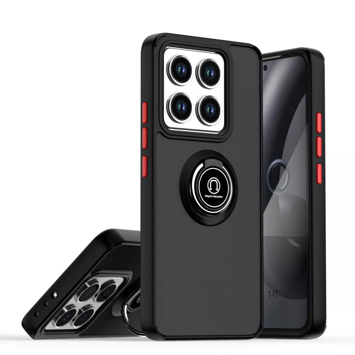 Newface Xiaomi Mi 14T Pro Kılıf Montreal Yüzüklü Silikon Kapak - Siyah — görsel 7
