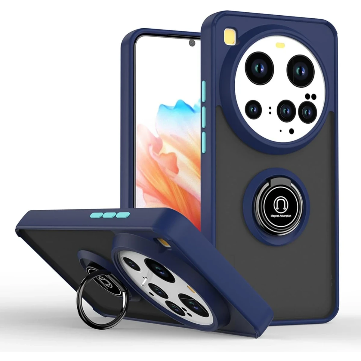 Newface Xiaomi Mi 15 Ultra Kılıf Montreal Yüzüklü Silikon Kapak - Lacivert
