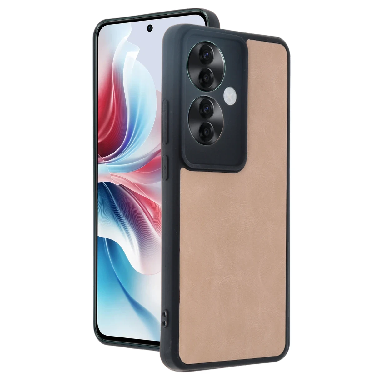 Newface Oppo Reno 11F Kılıf Aras Deri Kapak - Pudra