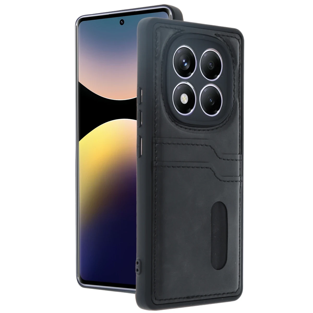Newface Xiaomi Redmi Note 14 Pro 5G Kılıf Sara Kartvizitli Deri Kılıf - Siyah — görsel 4