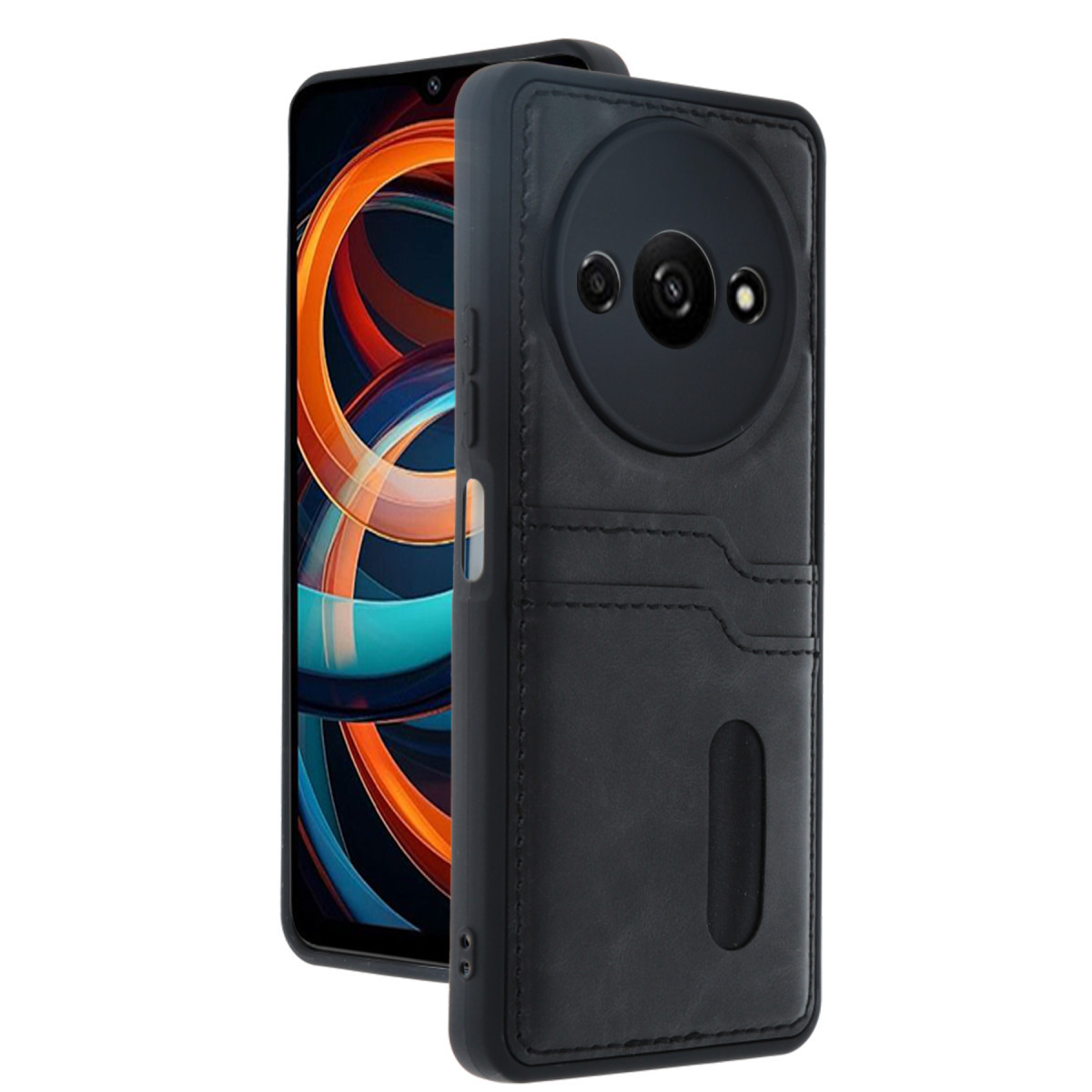 Newface Xiaomi Redmi A3 4G Kılıf Sara Kartvizitli Deri Kılıf - Siyah — görsel 3