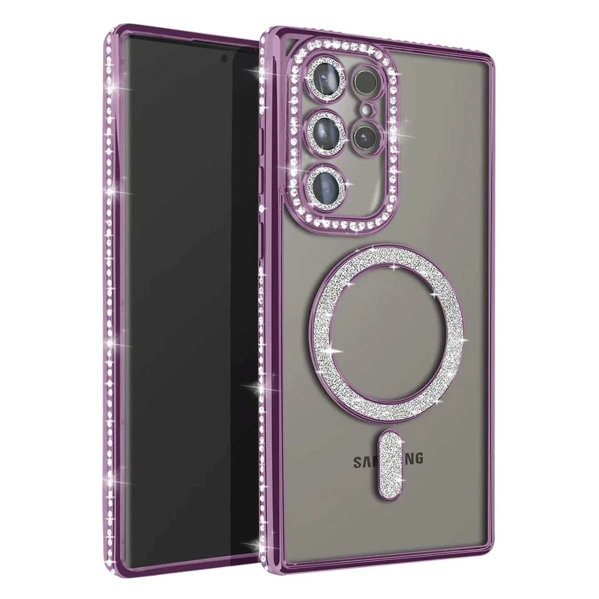 Newface Samsung Galaxy S23 Ultra Joke Simli Magneticsafe Kılıf - Derin Mor — görsel 2