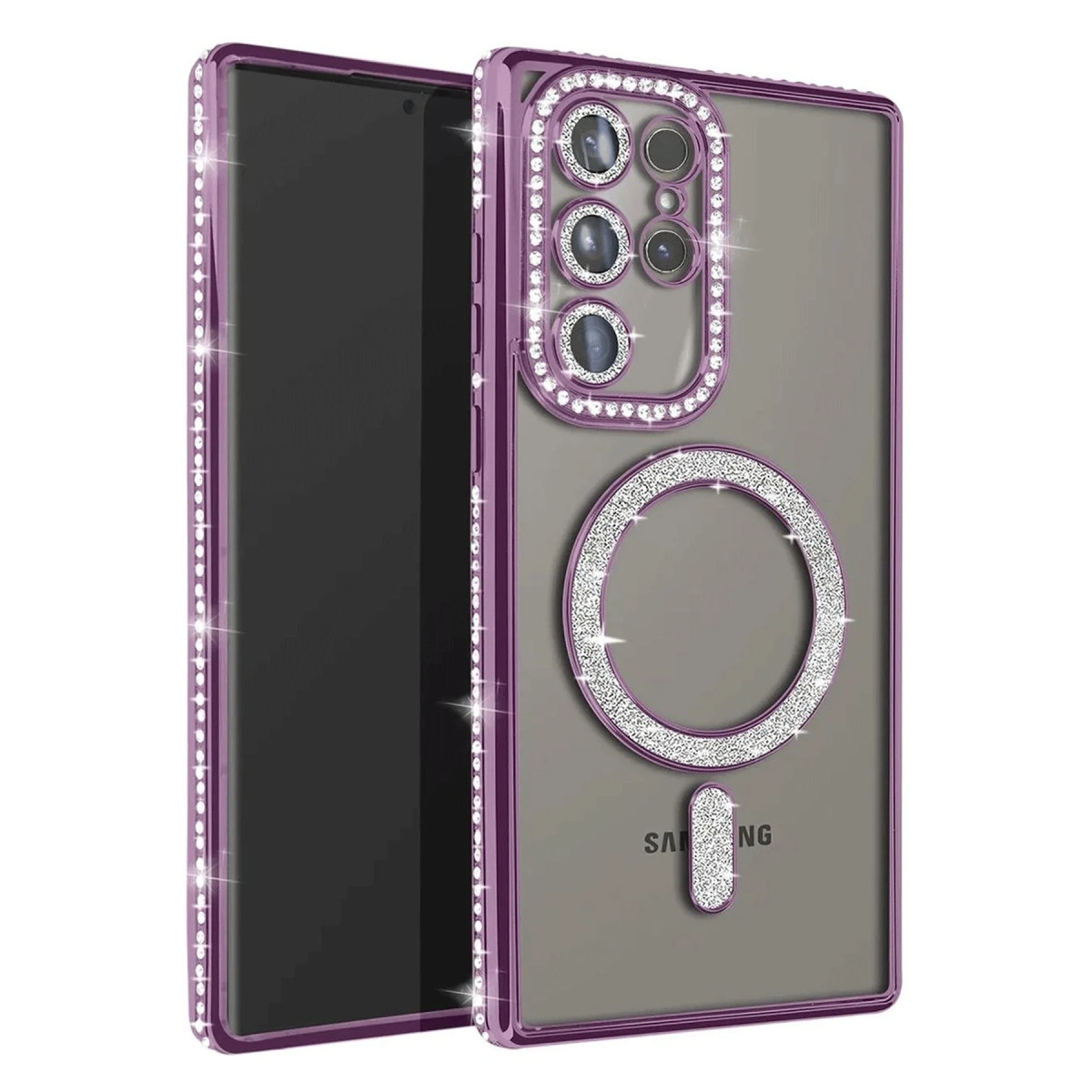 Newface Samsung Galaxy S23 Ultra Joke Simli Magneticsafe Kılıf - Derin Mor — görsel 3