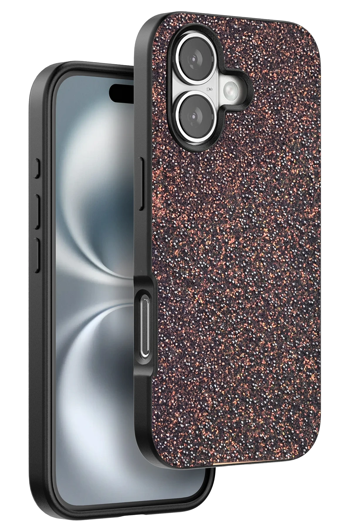 Onegif iPhone 16 Plus Bright Simli Kapak - Derin Mor