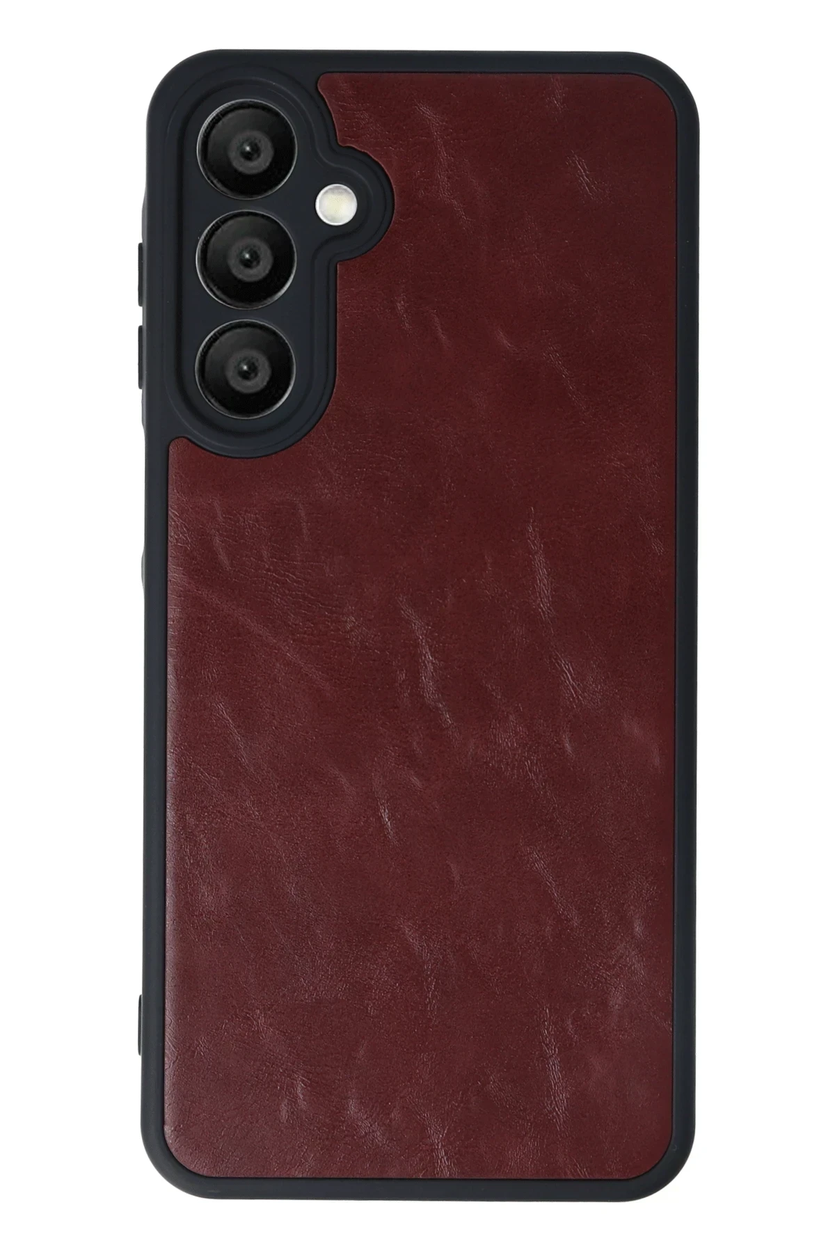 Newface Samsung Galaxy M15 Kılıf Aras Deri Kapak - Bordo