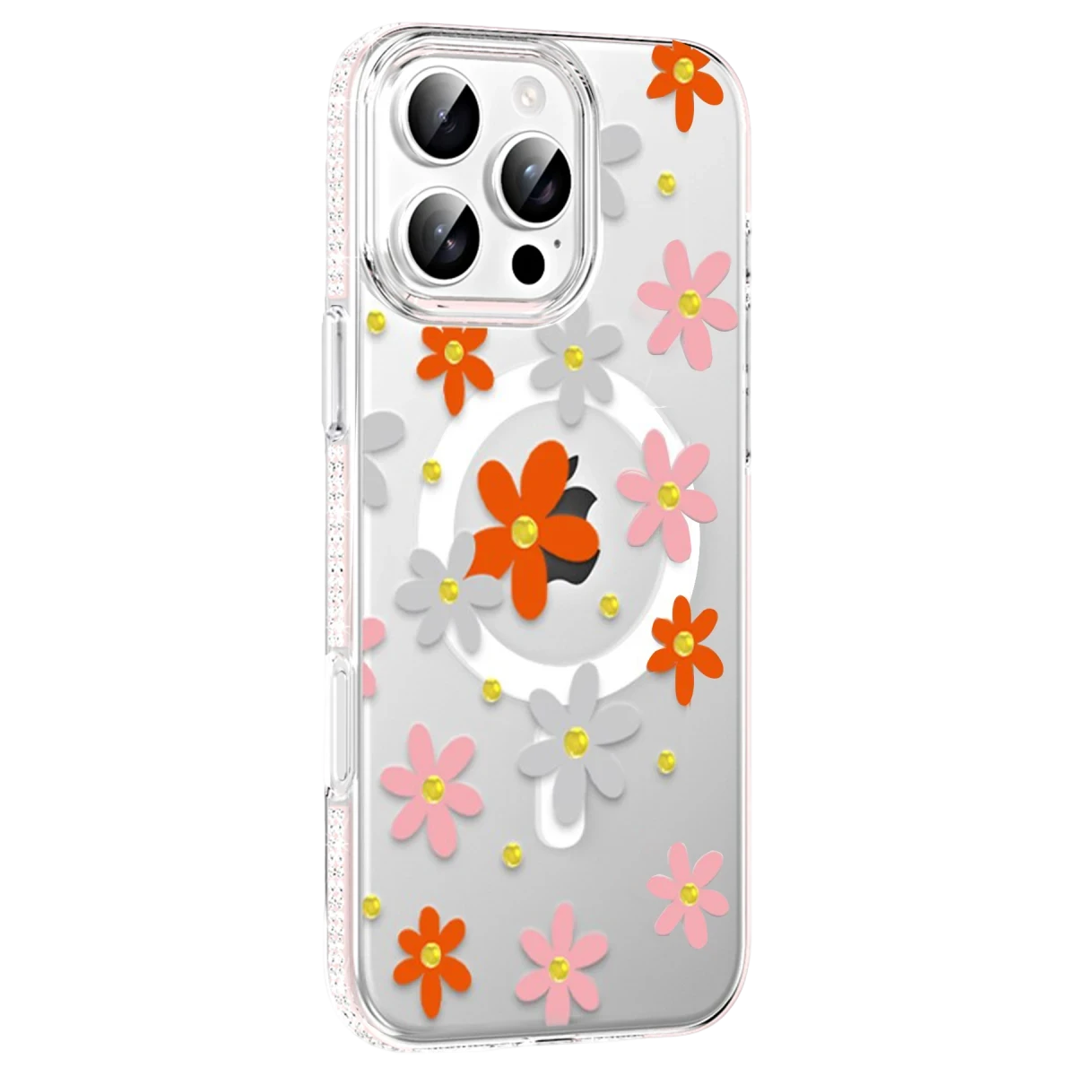 Joko Apple iPhone 16 Pro Floral Magsafe Kapak - Turuncu