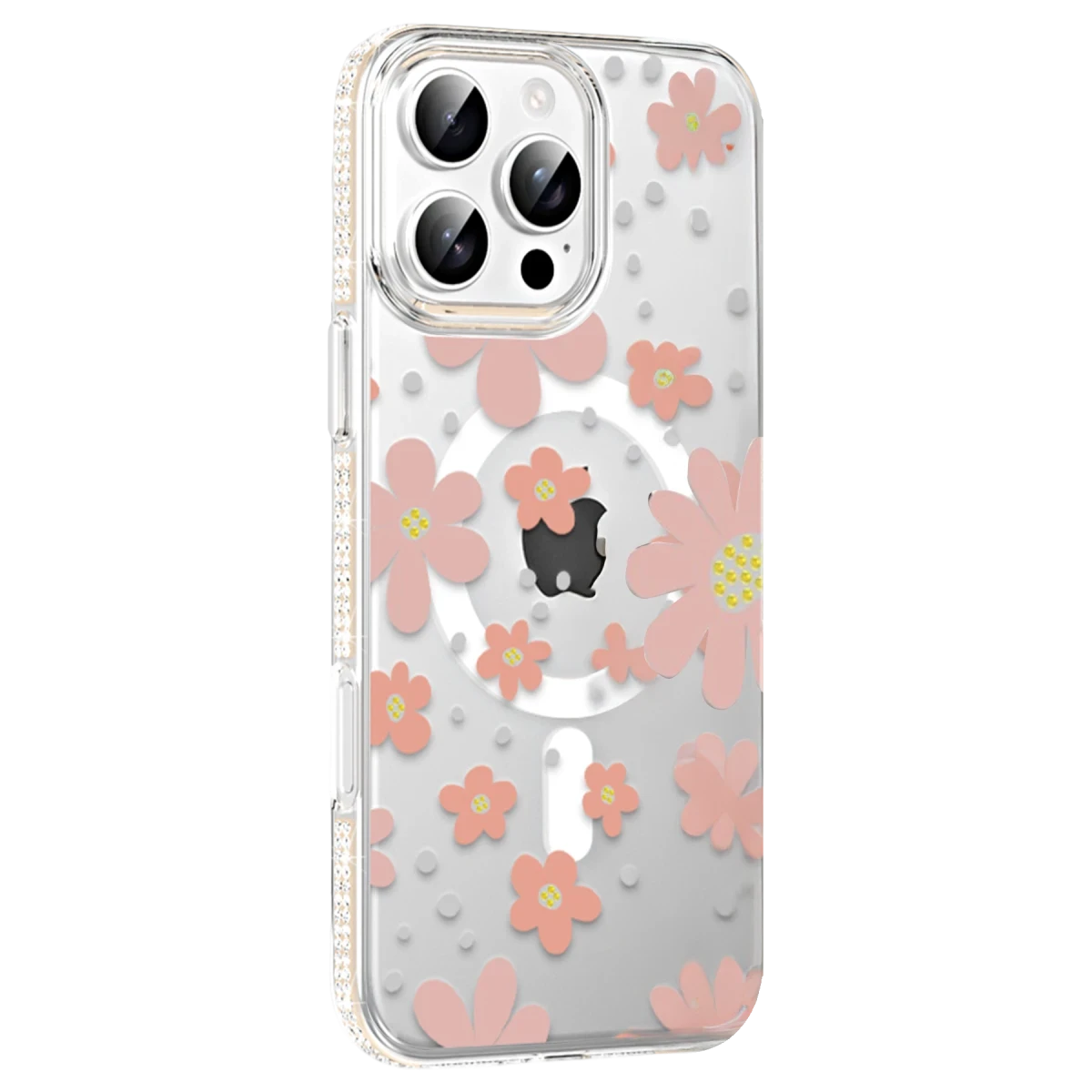 Joko Apple iPhone 16 Pro Floral Magsafe Kapak - Pembe