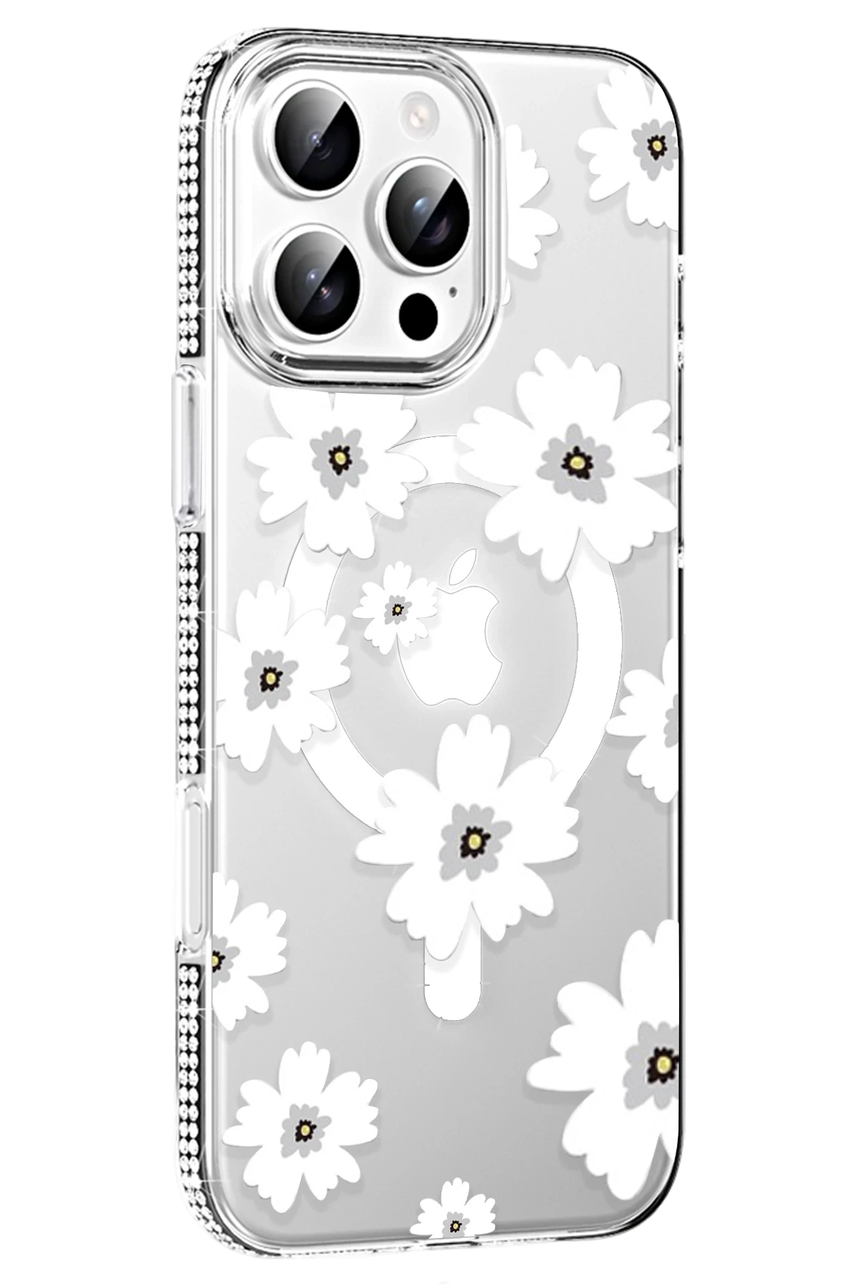 Joko Apple iPhone 16 Pro Floral Magsafe Kapak - Beyaz