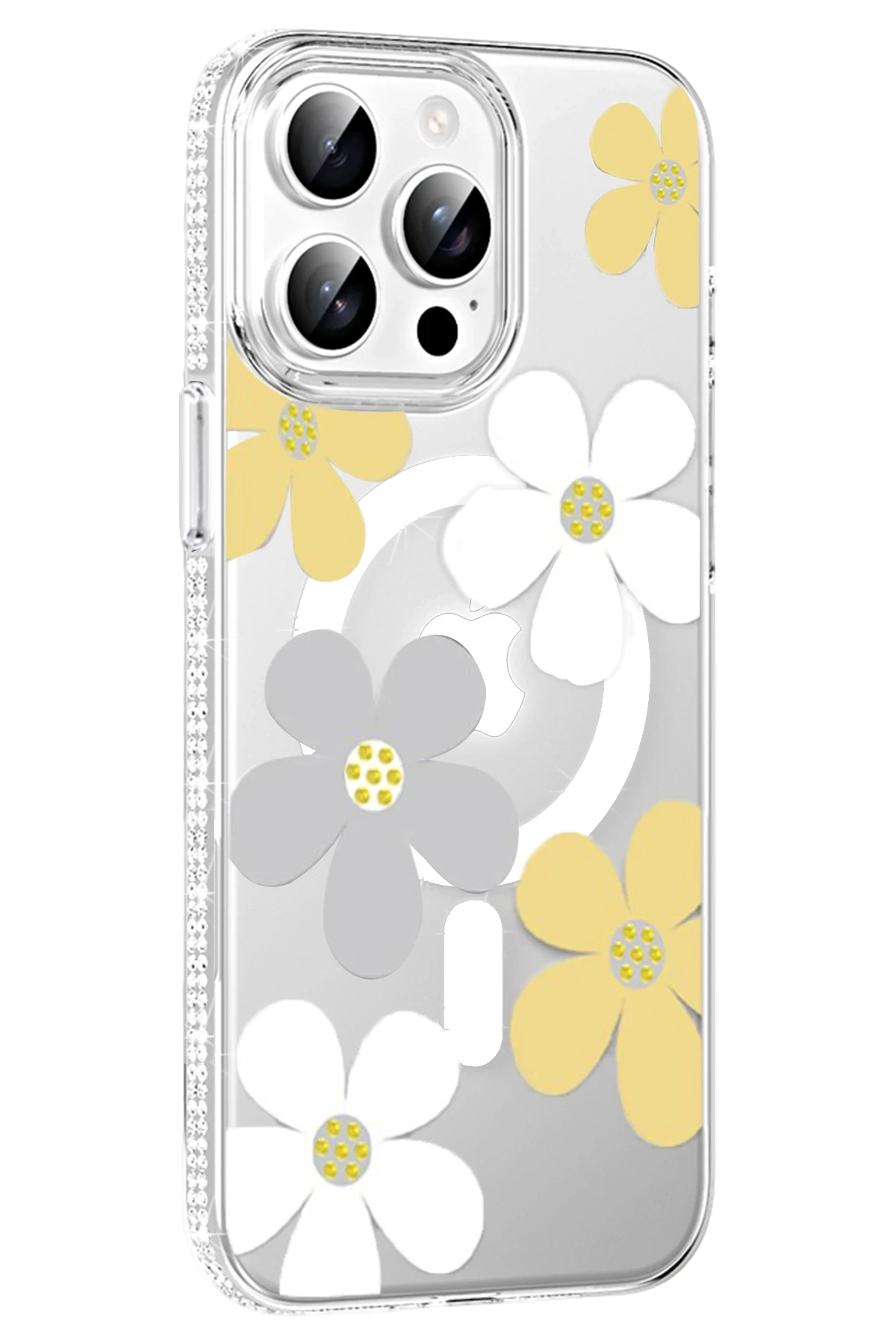 Joko Apple iPhone 15 Pro Floral Magsafe Kapak - Sarı