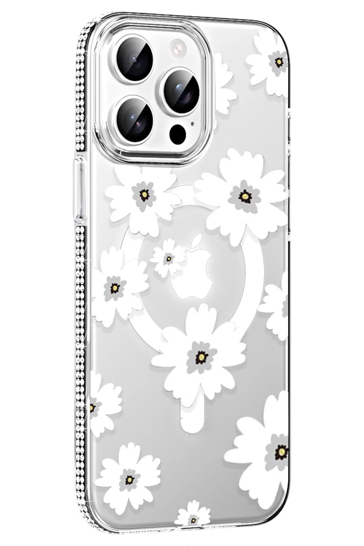 Joko Apple iPhone 14 Pro Max Floral Magsafe Kapak - Beyaz