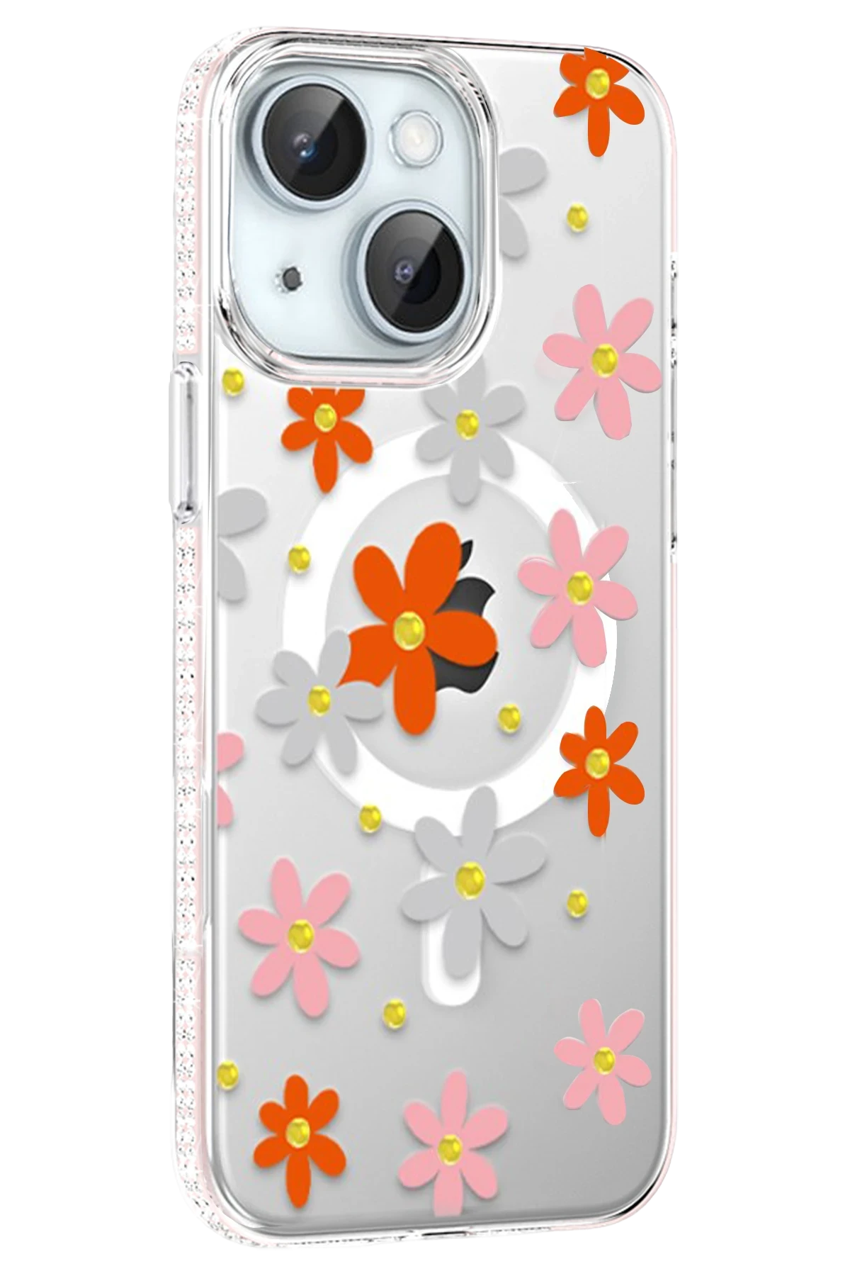 Joko Apple iPhone 14 Floral Magsafe Kapak - Turuncu