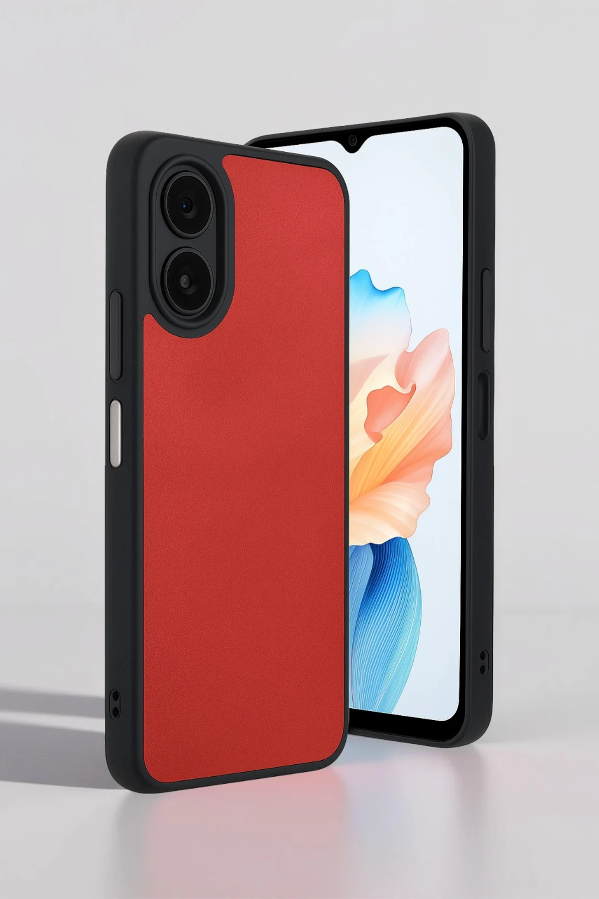 Newface Oppo A38 Kılıf Aras Deri Kapak - Kırmızı
