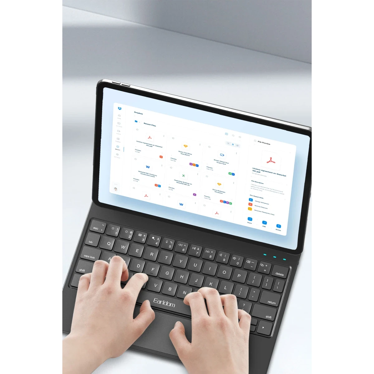 Earldom Apple KB8 iPad Air 4 10.9 Kablosuz Klavyeli Tablet Kılıfı - Siyah