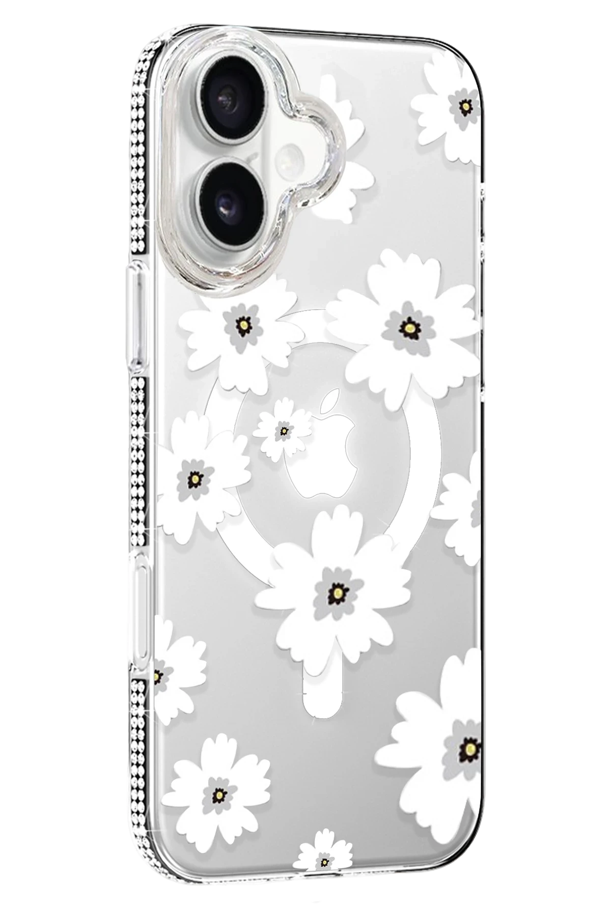 Joko Apple iPhone 16 Floral Magsafe Kapak - Beyaz