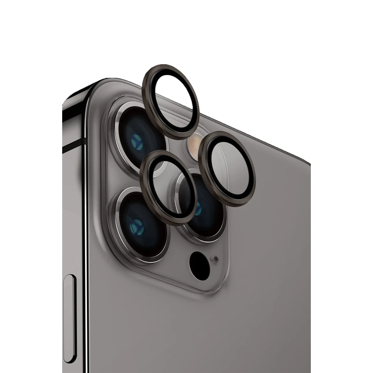 Uniq Apple iPhone 15 Pro Optix Alüminyum Kamera Lens Koruyucu - Gri