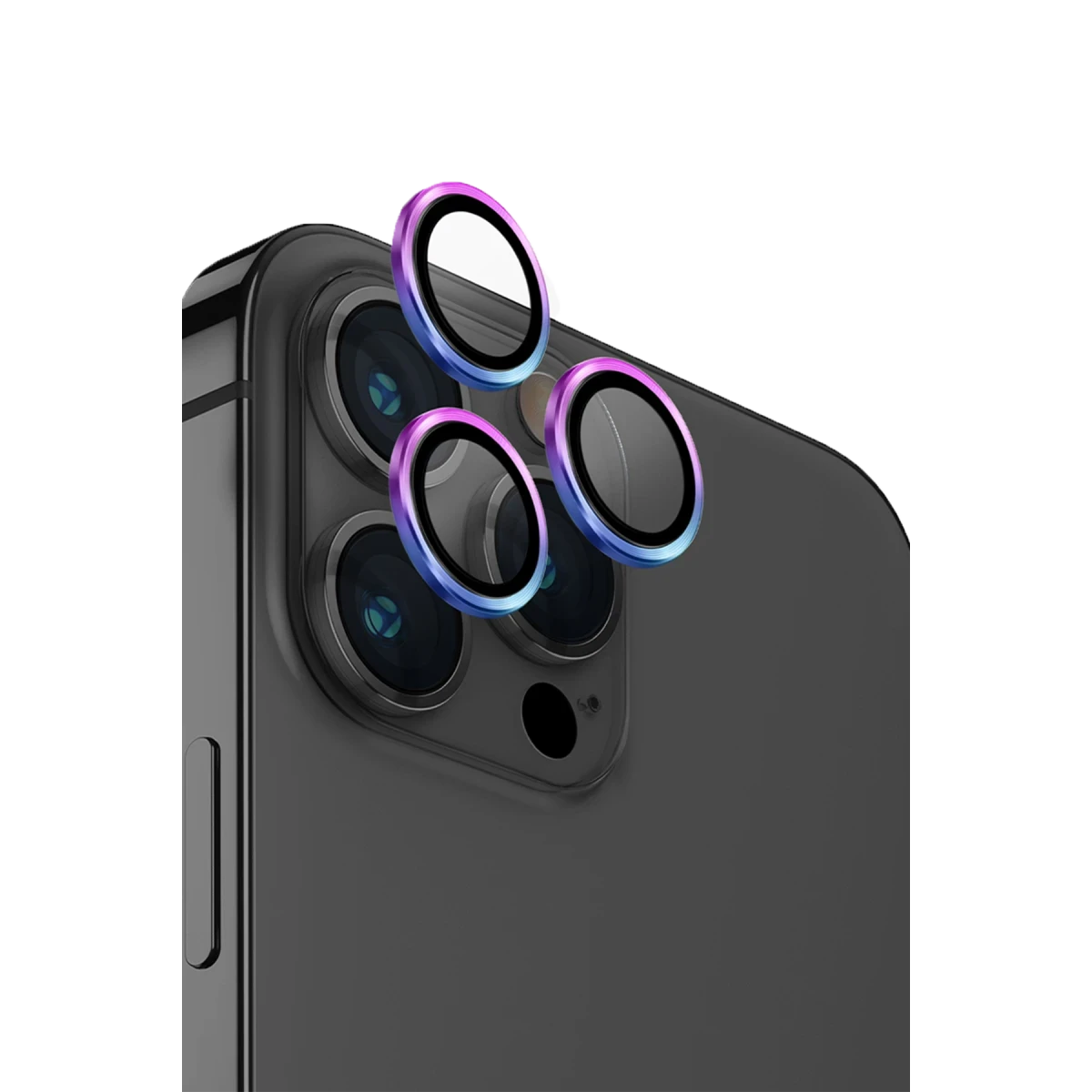 Uniq Apple iPhone 15 Pro Optix Alüminyum Kamera Lens Koruyucu - Gökkuşağı