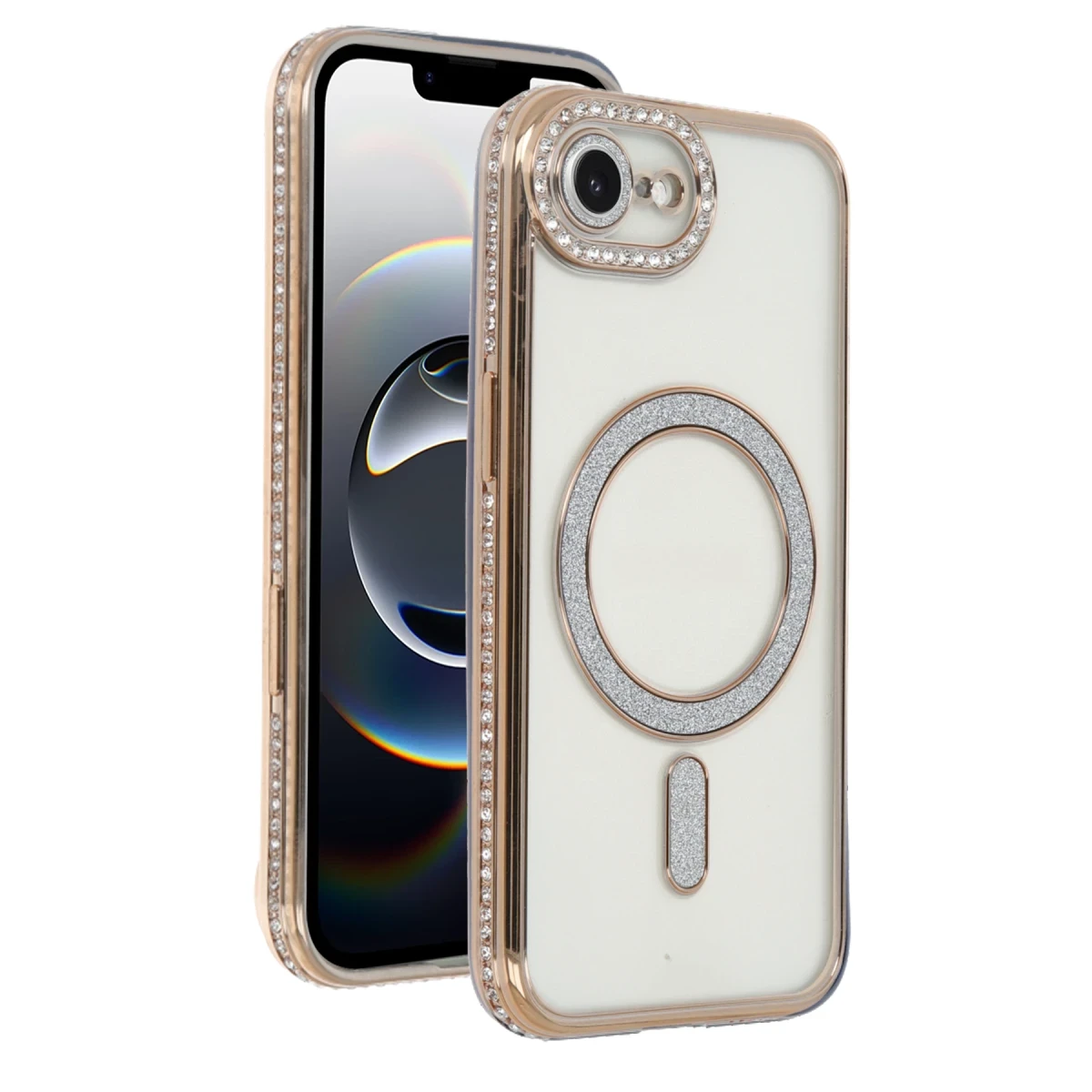 Newface Apple iPhone 16E Joke Simli Magneticsafe Kılıf - Gold
