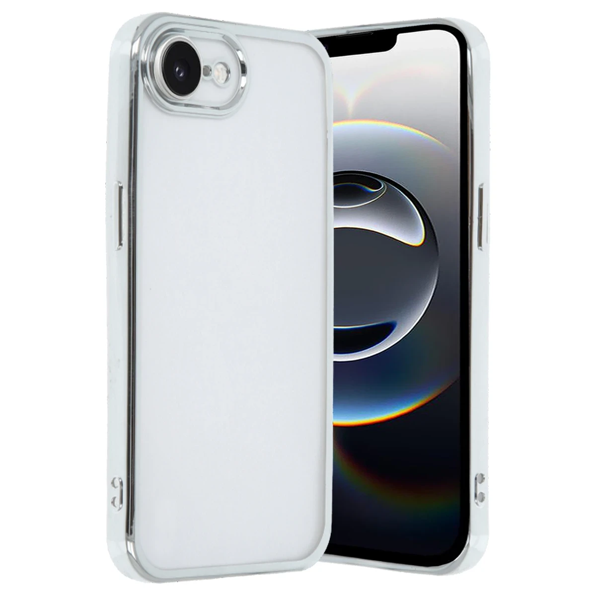 Newface Apple iPhone 16E Kılıf Razer Lensli Silikon - Gümüş