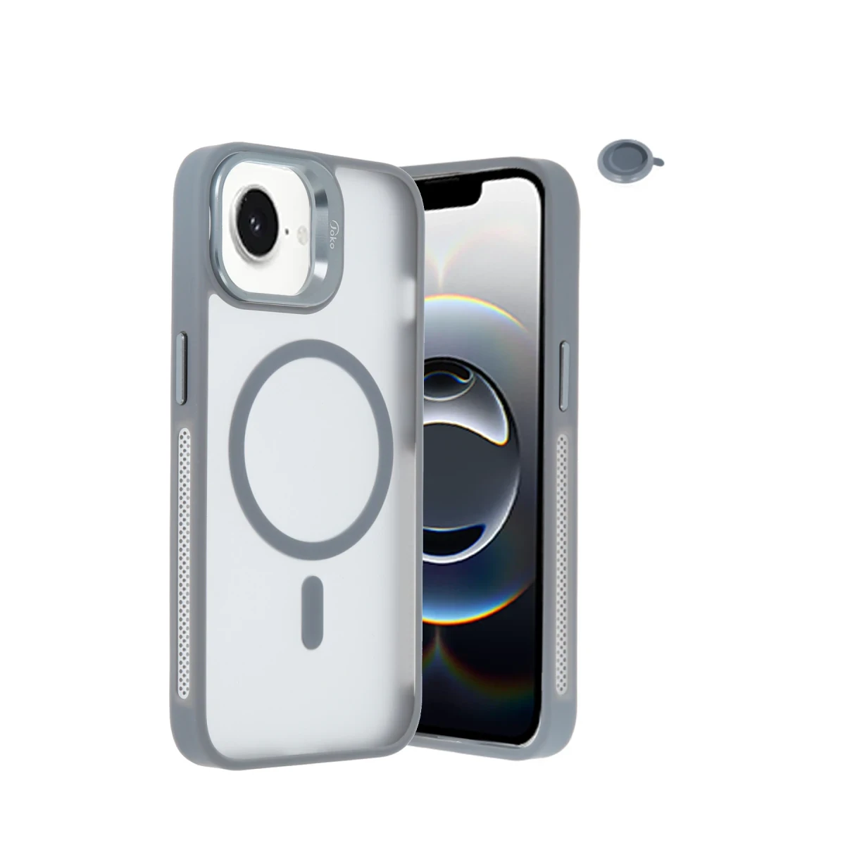 Joko Apple iPhone 16E Flet Lens Magsafe Kapak - Gri