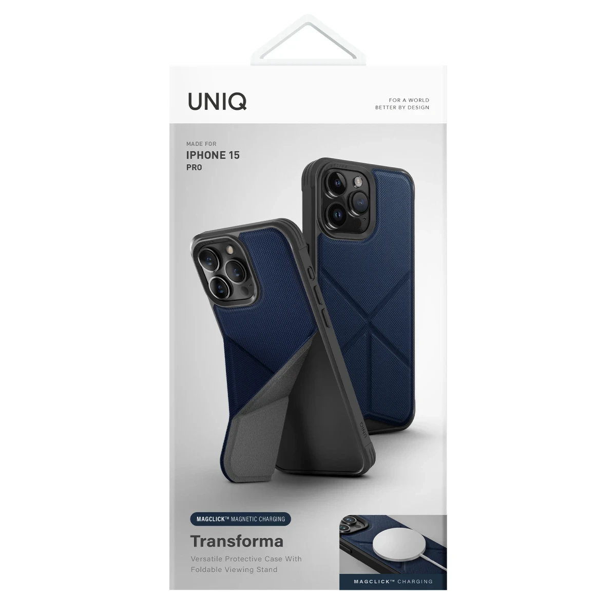 Uniq Apple iPhone 14 Plus Transforma Magsafe Standlı Kapak - Mavi