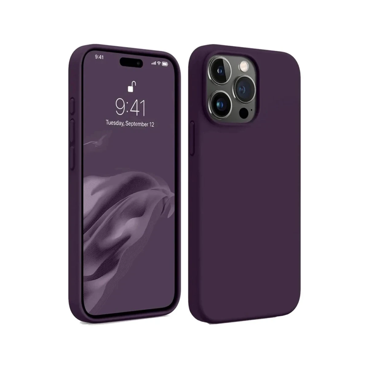 Newface Apple iPhone 15 Pro Max Kılıf First Silikon - Mürdüm — görsel 2