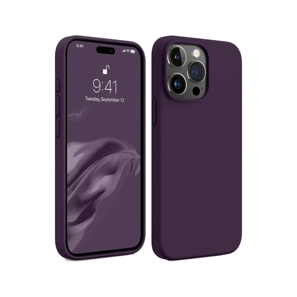 Newface Apple iPhone 15 Pro Max Kılıf First Silikon - Mürdüm — görsel 3