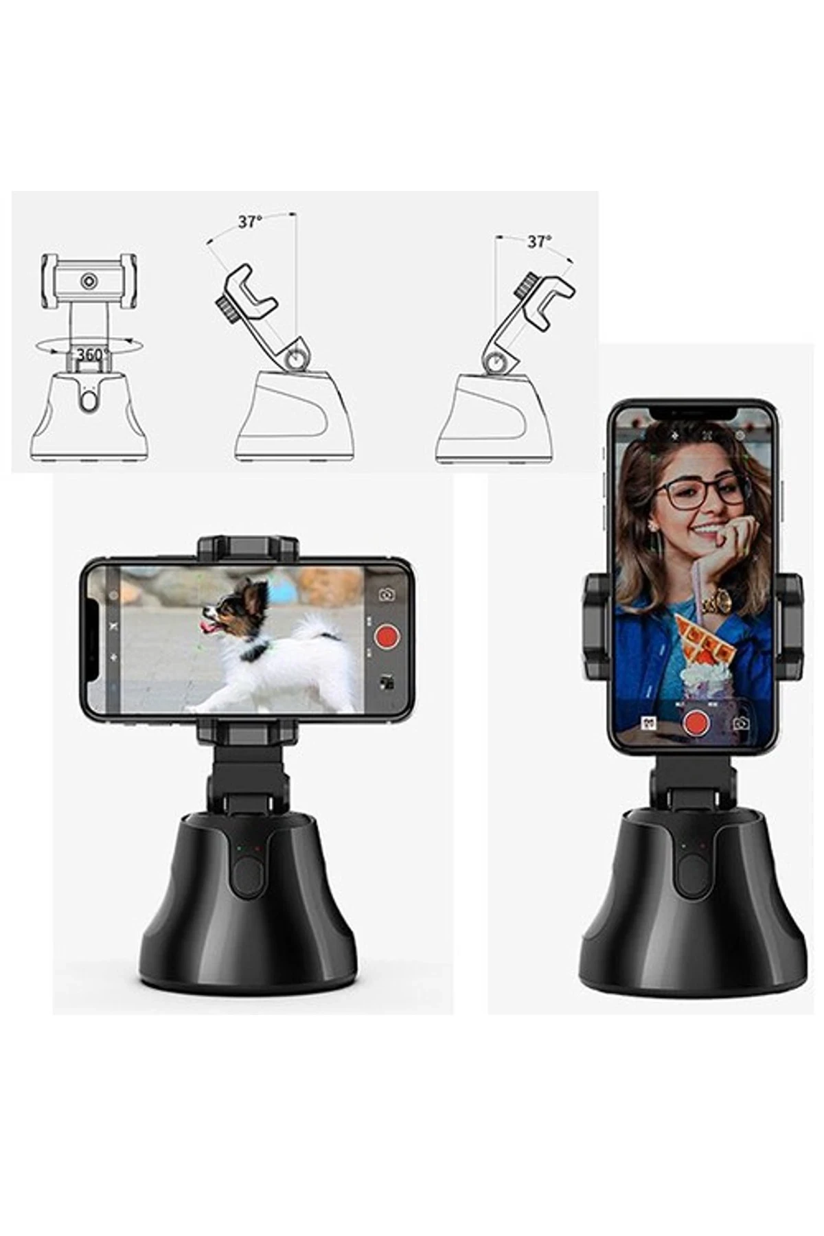 Newface Apai Genie 360 Derece Takip Etme Özellikli Selfie Gimbal - Siyah — görsel 2