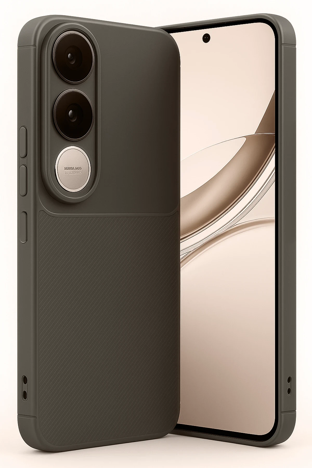 Newface Vivo V50 Lite 4G Auto Focus Karbon Kapak - Kahverengi