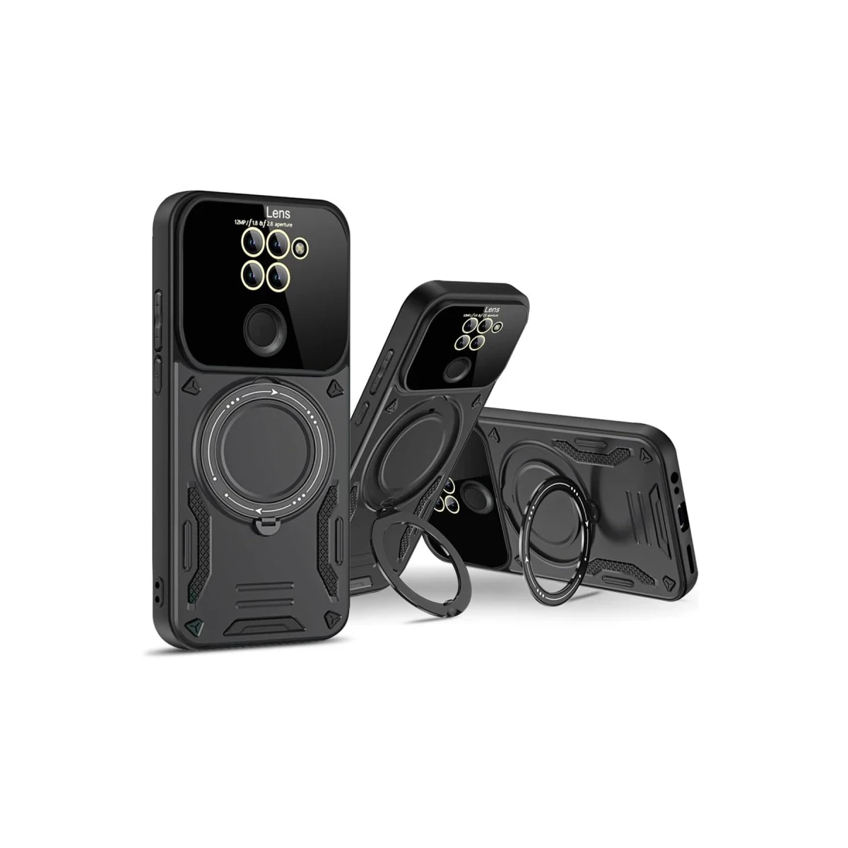 Newface Xiaomi Redmi Note 9 Joy Lens Standlı Kapak - Siyah — görsel 6