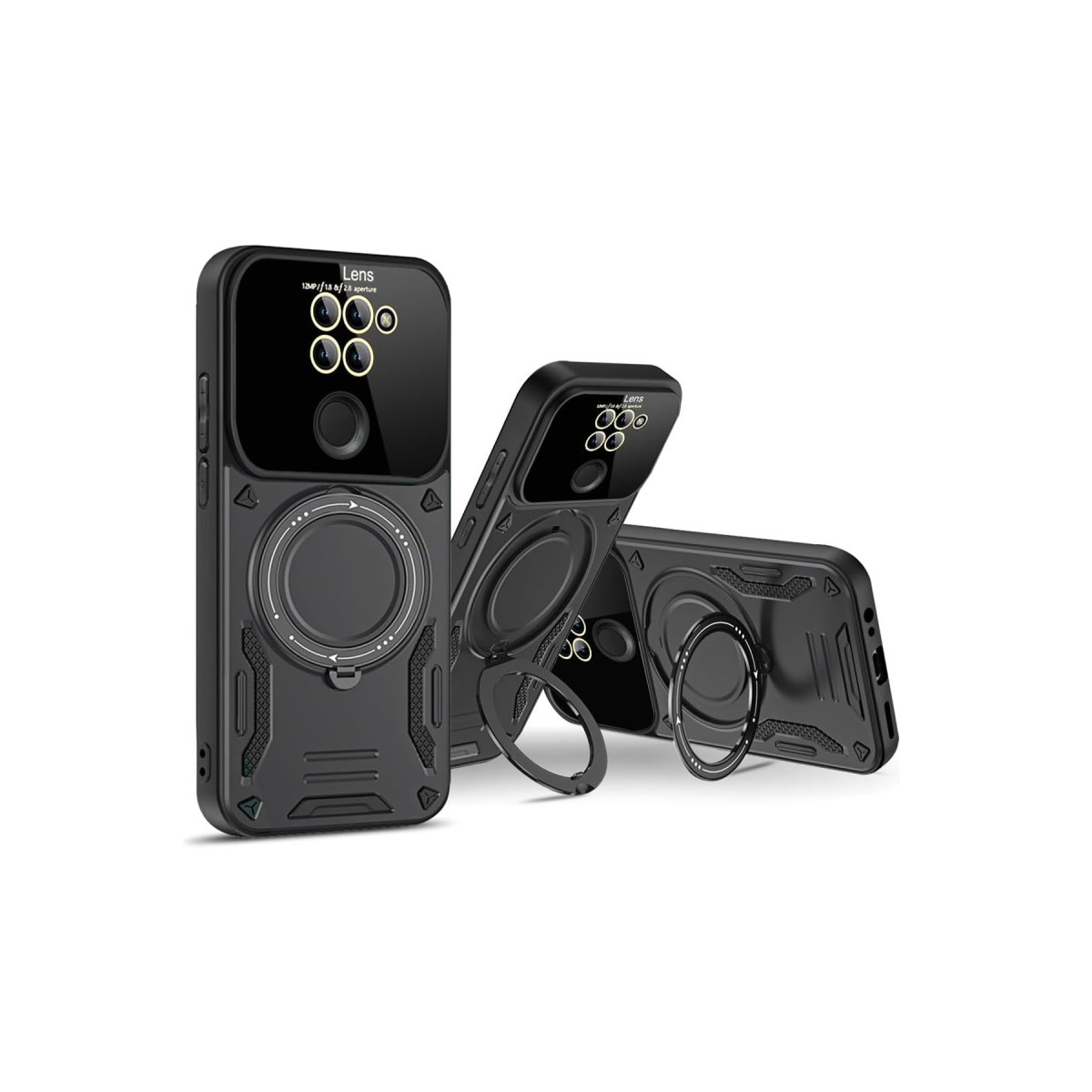 Newface Xiaomi Redmi Note 9 Joy Lens Standlı Kapak - Siyah — görsel 9
