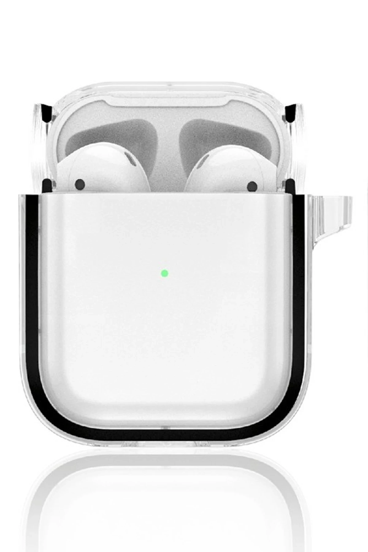 Movenchy Airpods 4 (4.nesil) Shiny Şeffaf Kılıf - Siyah