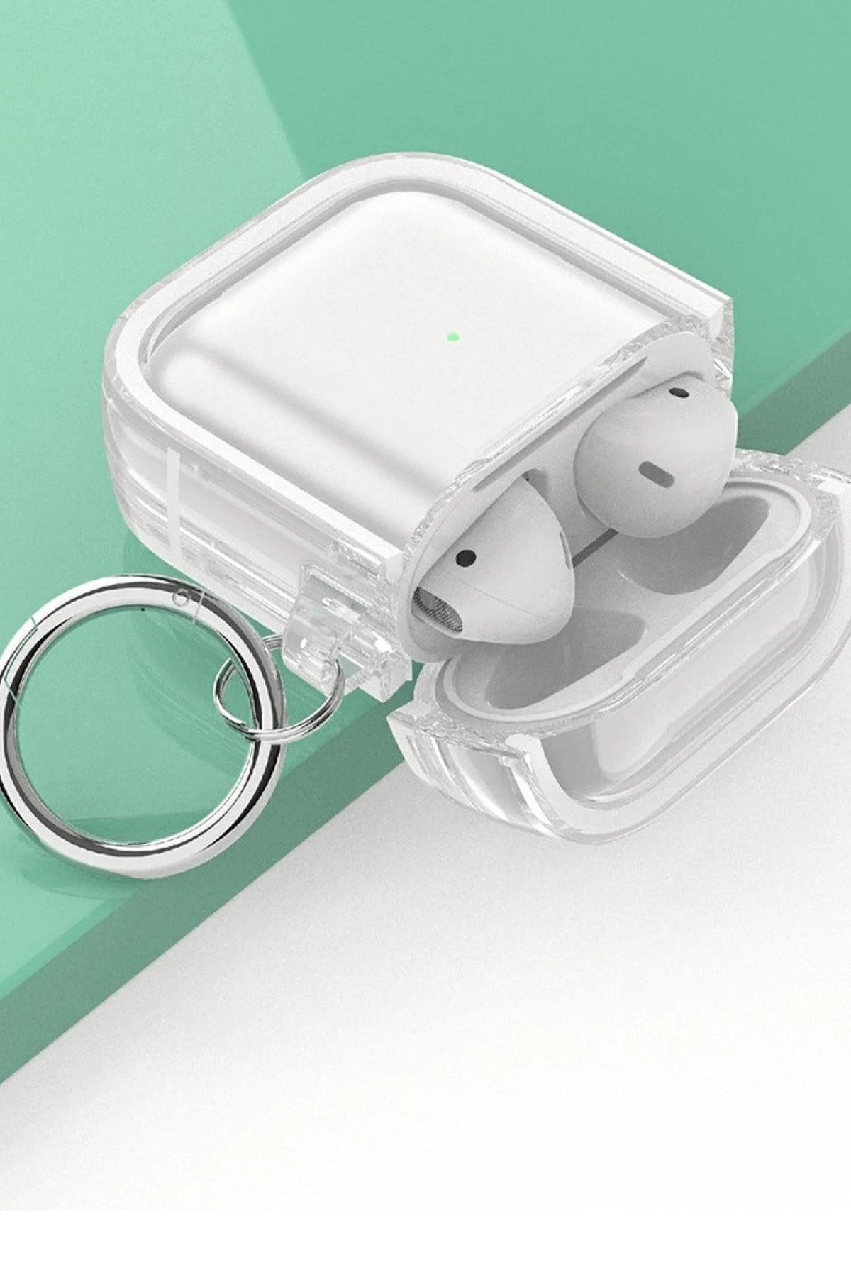 Movenchy Airpods 4 (4.nesil) Shiny Şeffaf Kılıf - Beyaz