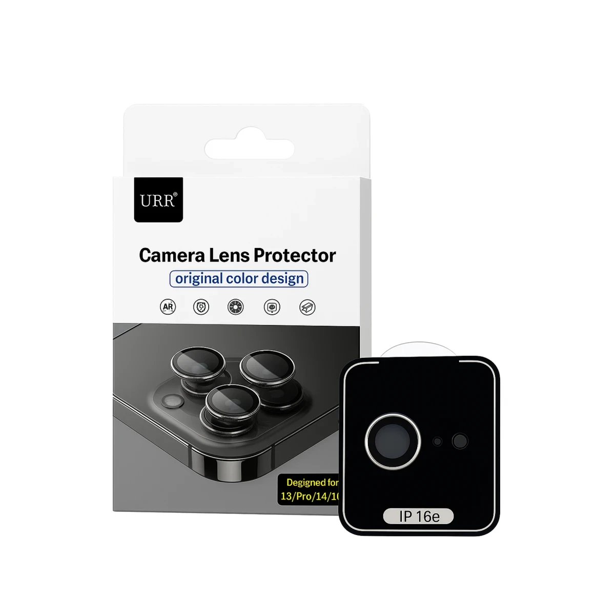 URR Apple iPhone 16E Origin 20in1 Metal Kamera Lens Koruyucu - Gümüş
