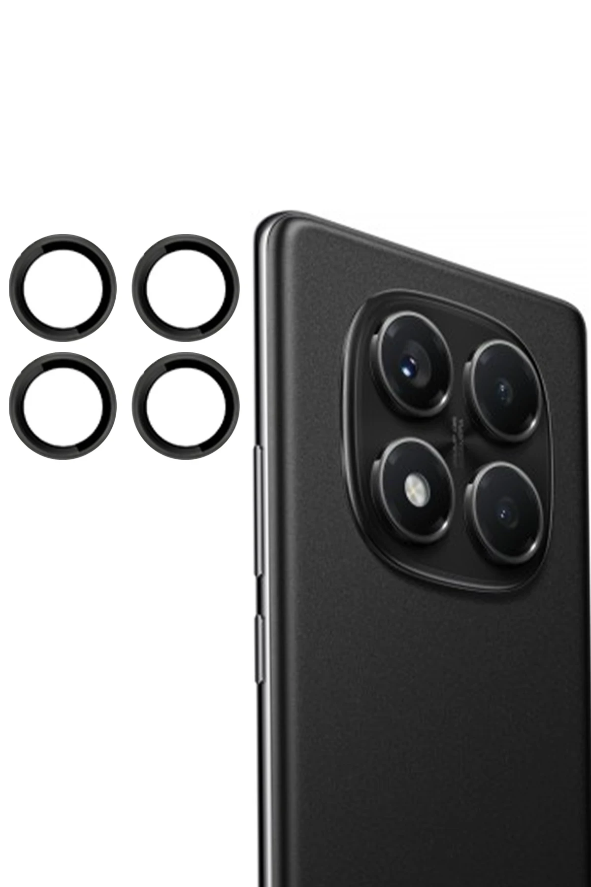Joko Xiaomi Redmi Note 14 Pro 4G PVD Metal Kamera Lens - Siyah