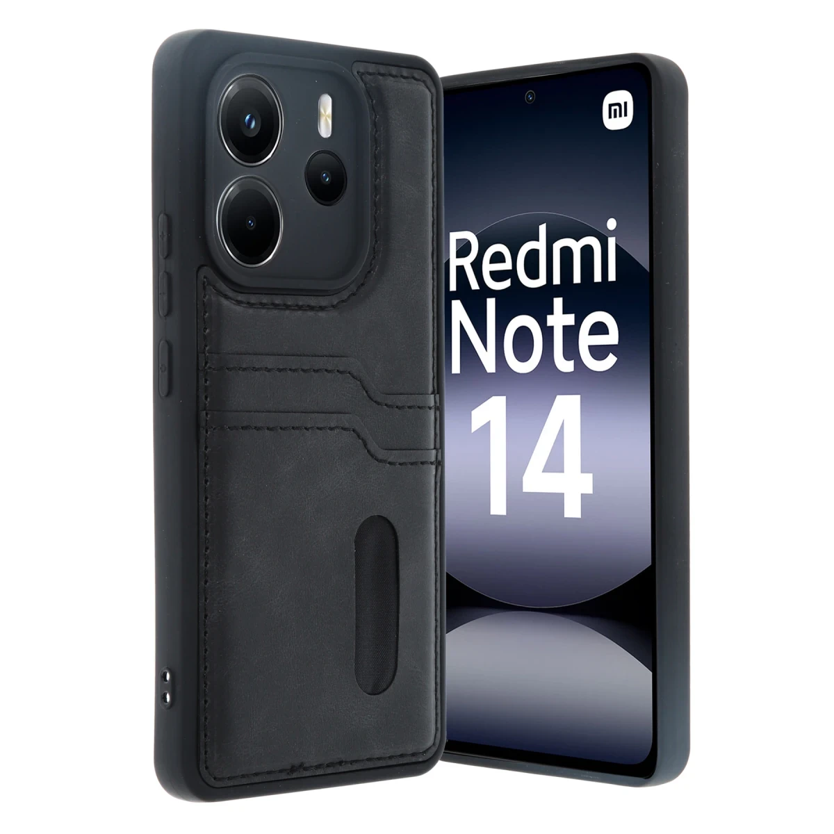 Newface Xiaomi Redmi Note 14 4G Kılıf Sara Kartvizitli Deri Kılıf - Siyah — görsel 3