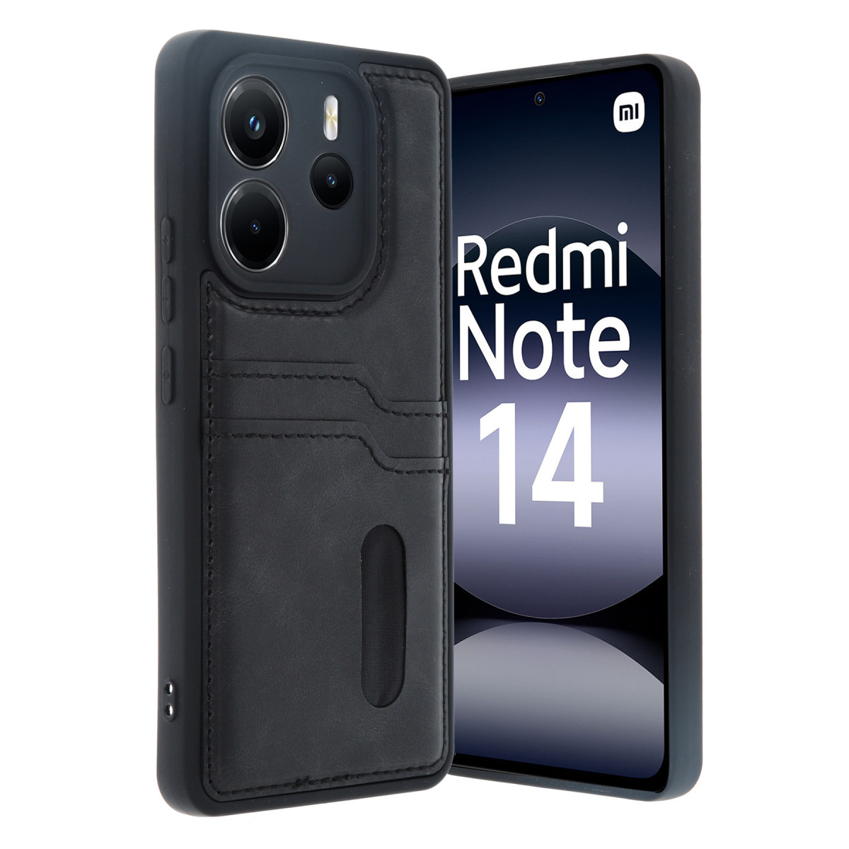 Newface Xiaomi Redmi Note 14 4G Kılıf Sara Kartvizitli Deri Kılıf - Siyah — görsel 5