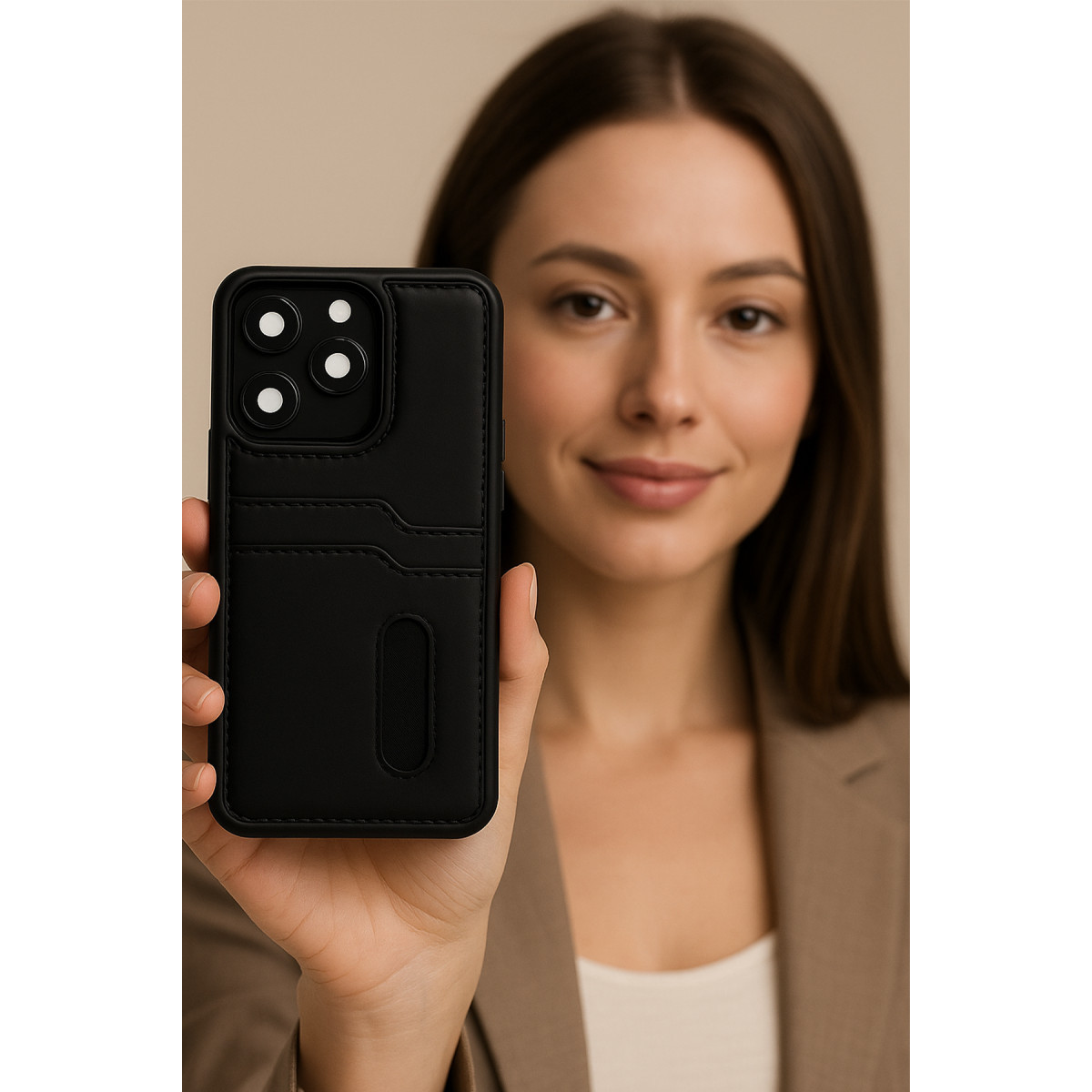 Newface Xiaomi Redmi Note 14 4G Kılıf Sara Kartvizitli Deri Kılıf - Siyah — görsel 6